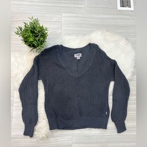 VS PINK Grey Knit V-Neck Sweater